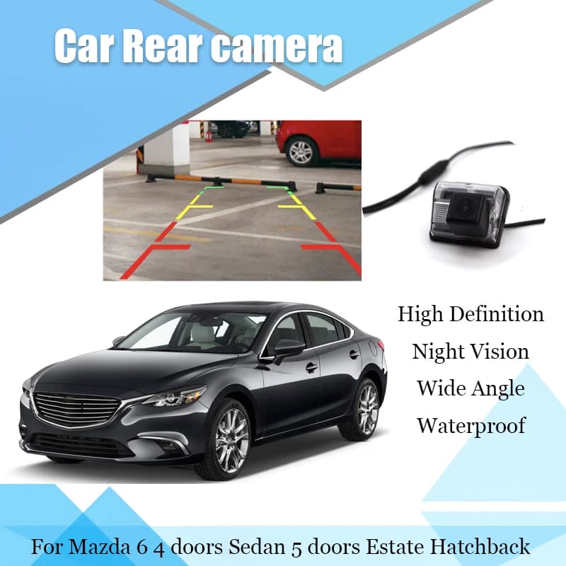 Telecamera per retromarcia per auto per Mazda 6 4 porte Berlina 5 porte Estate Hatchback CCD Full HD Visione notturna Telecamera di parcheggio di backup
