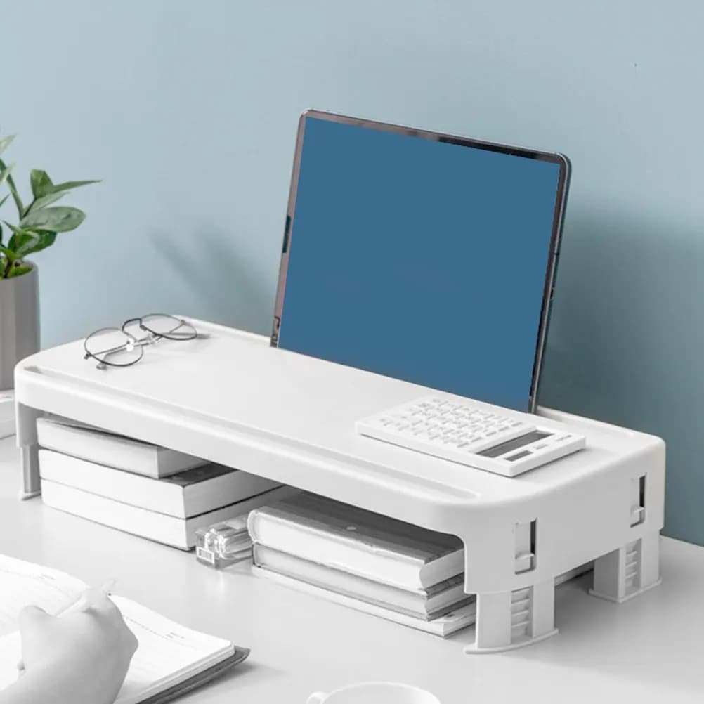 Supporto Ergonomico Premium per Monitor, Regolabile in Altezza, per Ufficio e Casa, con Elevata Resistenza all'Abrasione e alla Deformazione