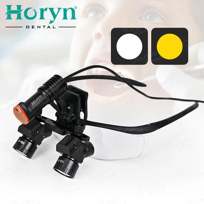 Lente d'ingrandimento binoculare dentale 4X-6X Lente d'ingrandimento regolabile 5w LED Medicina lente d'ingrandimento binoculare luce Strumento dentale