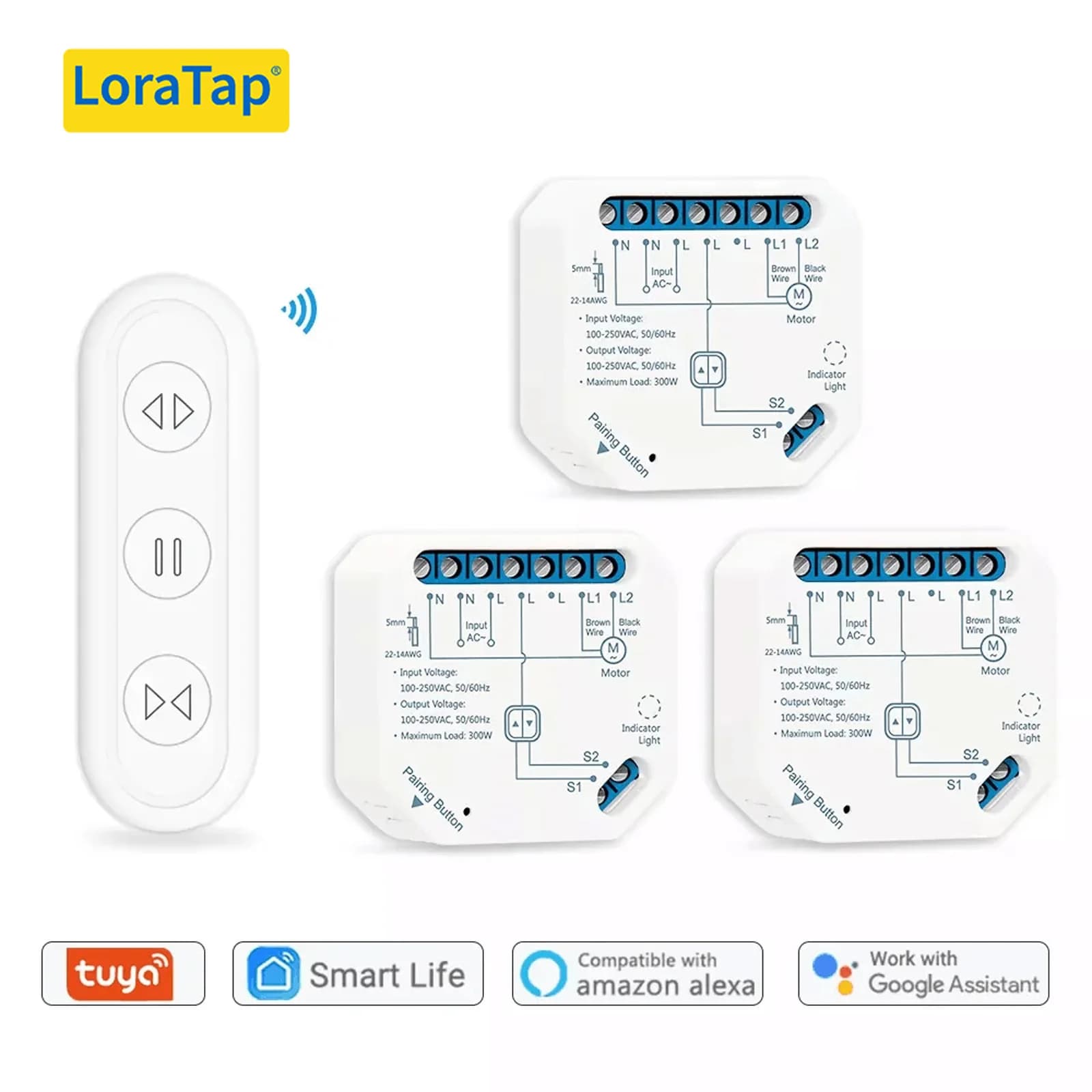 Tuya Smart Life Modulo interruttore tenda telecomando tende tapparella RF + WIFI App timer Google Home Aelxa Echo Smart Home