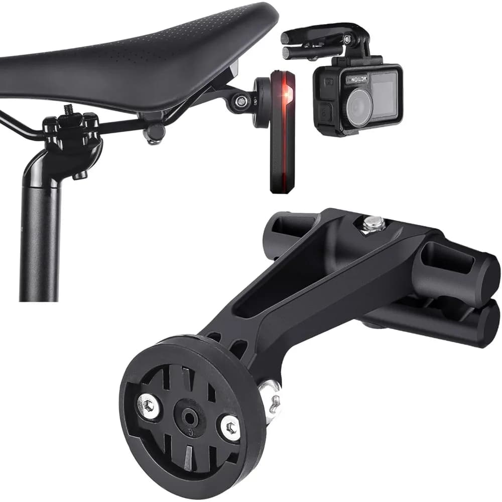 Bike Mount Seat Rail Mount Compatible with Garmin Varia RTL515 RVR315 RTL510 RearVue 820 Cycling Radar Tail Light/GoPro Hero