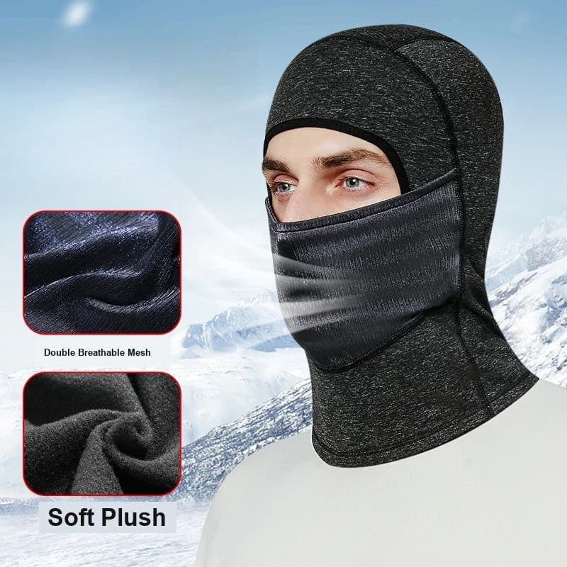 Thermal Cycling Head and Face Mask Thick Fleece Lined for Outdoor Riding Motorcycle Use for Men Women Autumn Winter