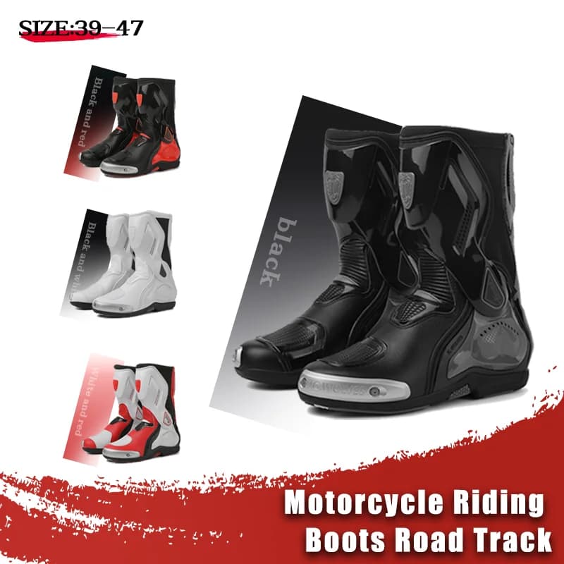Stivali da Moto Professionali per Uomo, Scarpe da Corsa su Strada, Stivali da Motocross in Lega di Titanio, Botas Hombre