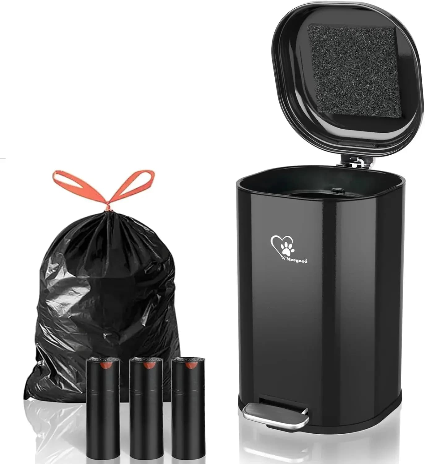 Cestino per Escrementi di Cane da Esterno, Contenitore Portatile da 18L/4.76 Galloni con Coperchio e Controllo Odori Interno Rimovibile per Uso Interno ed Esterno