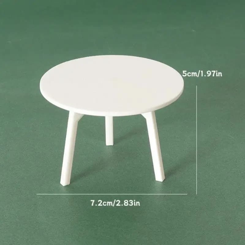 1 Pezzo Tavolo Rotondo Bianco in Miniatura per Casa delle Bambole, Modello di Arredamento Simulato, Accessori Fai-da-Te, Giocattoli