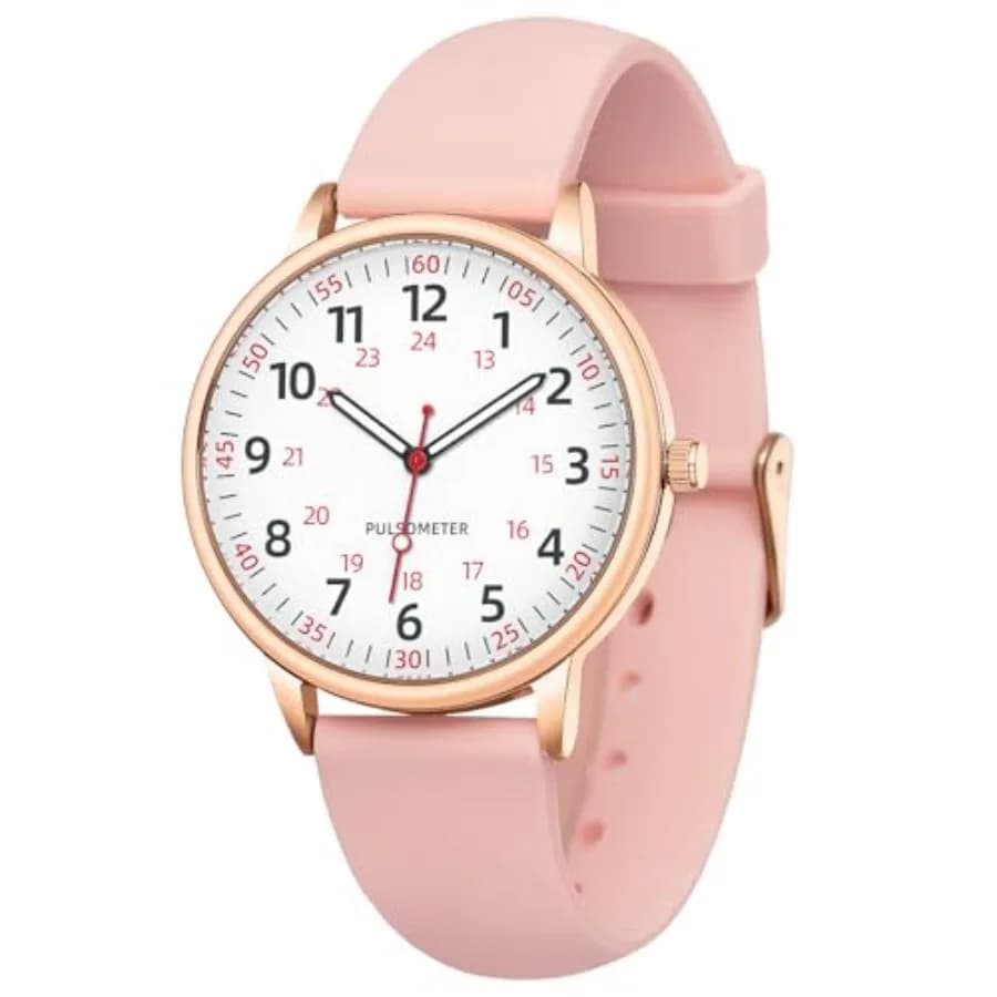 Orologio da Donna IBSO per Infermiere, Quadrante Facile da Leggere, Cinturino in Silicone, Resistente all'Acqua, con Lancetta dei Secondi e Indicazione 24 Ore