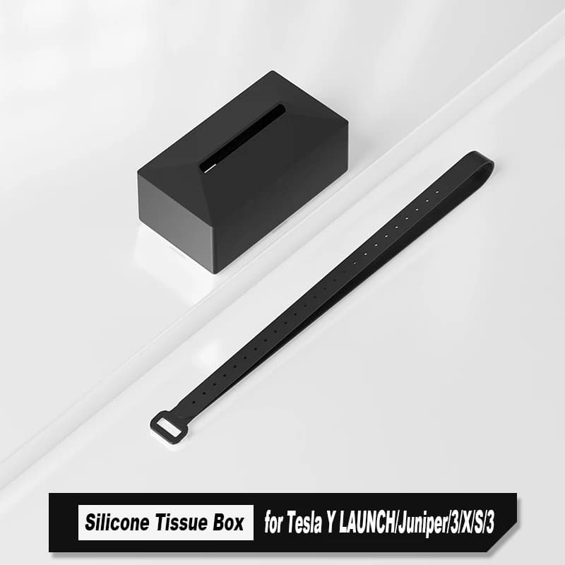 Scatola per fazzoletti per Tesla Y LAUNCH/Juniper/3/X/S/3+ Cybertruck Silicone Controllo centrale Schienale Scatola per fazzoletti Accessori interni per auto