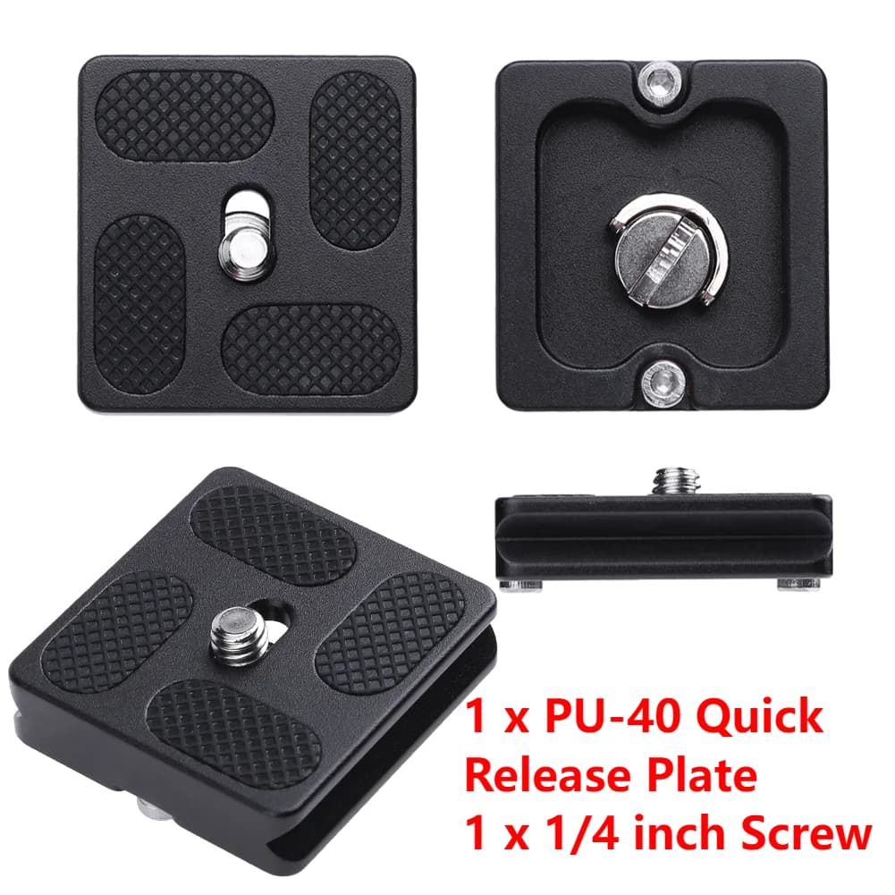 Set da 3-1 pezzi: Piastra a sgancio rapido PU40 J1 N1 per testa a sfera treppiede Arca Swiss con vite da 1/4 di pollice, accessori universali per fotocamere DSLR