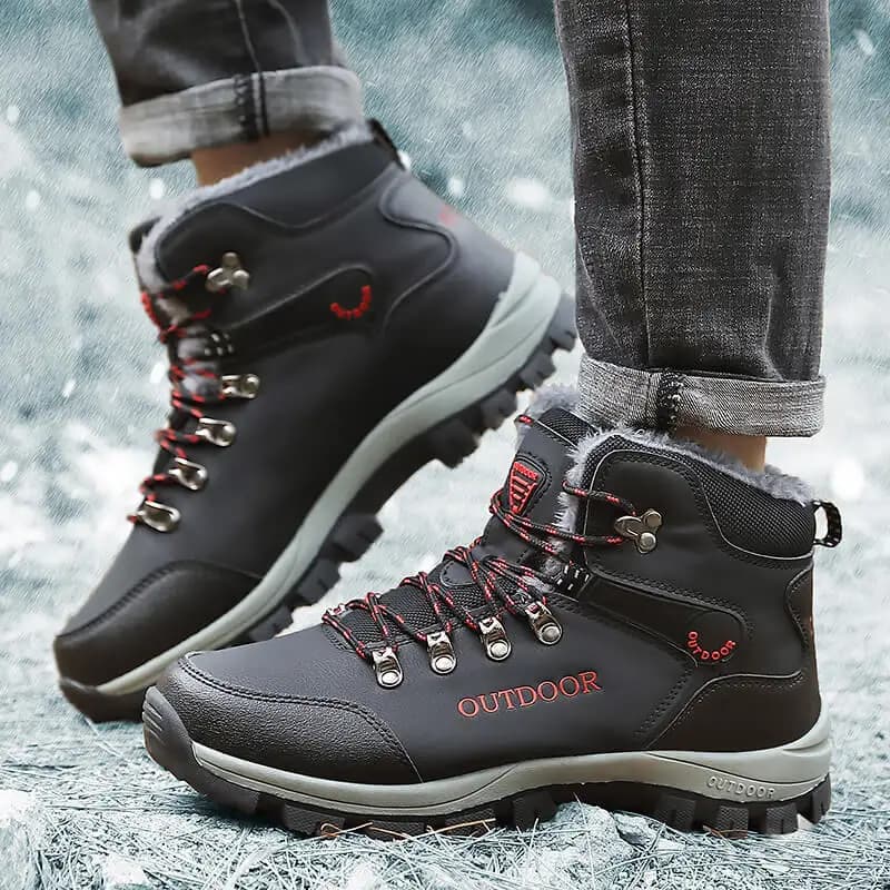 Scarponi da Neve Impermeabili da Uomo, Scarpe Sportive Casual Super Calde con Peluche, Stivali da Trekking Antiscivolo per Esterni, Scarpe Sportive da Lavoro e Camminata