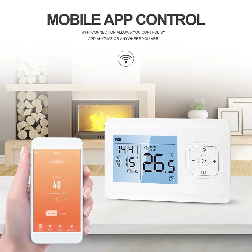 NEW Wireless Smart Thermostat ME901 WiFi Programmable - APP/Voice Control with RF Receiver for Home Heating and Cooling Systems