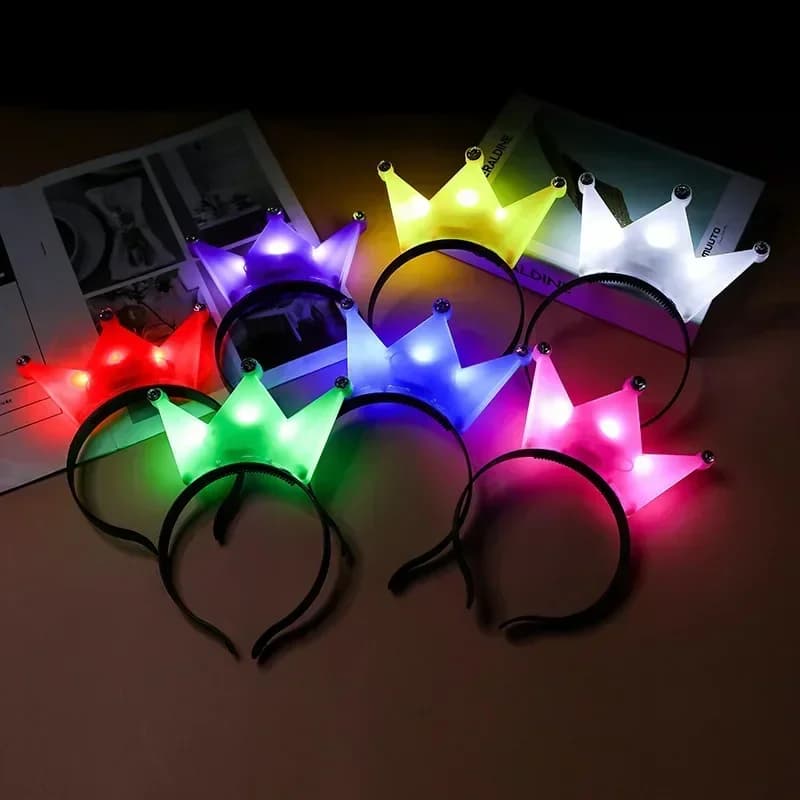 1 pcs illuminate LED crown bands princess crown circle for hair flashing diadems band for hair birthday supplies for wedding parties