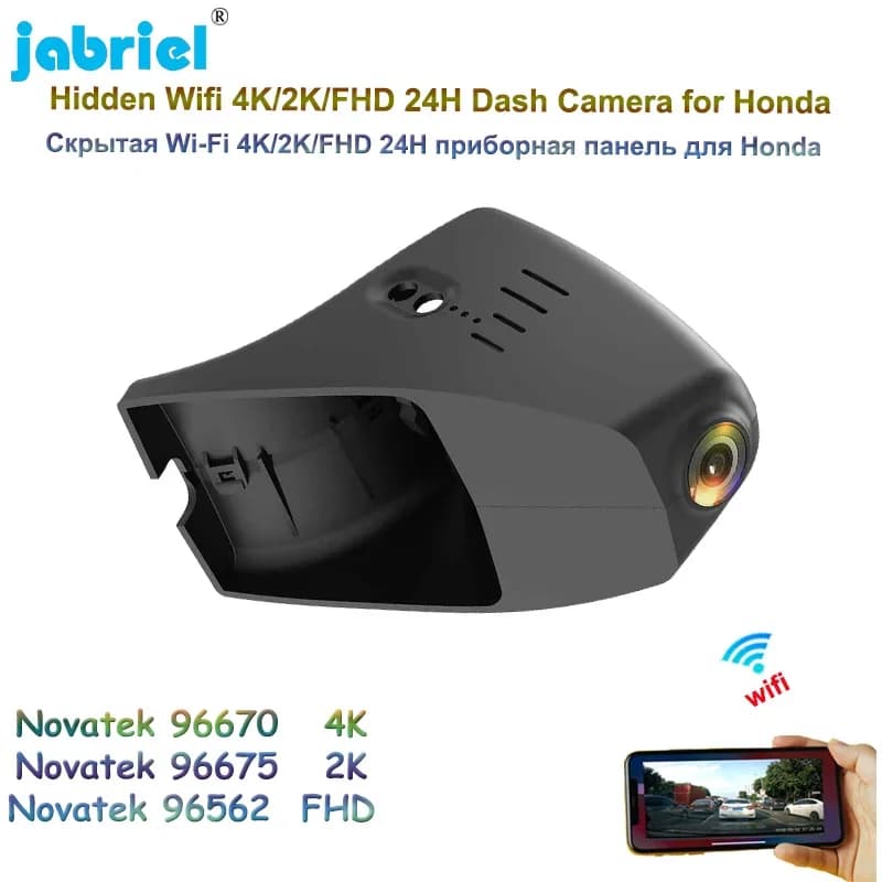 Dash Cam 4K 2160P Night Vision Car Camera 2K WiFi 24H Dashcam Parking Monitor for Honda Spirior 2017 2018 2019