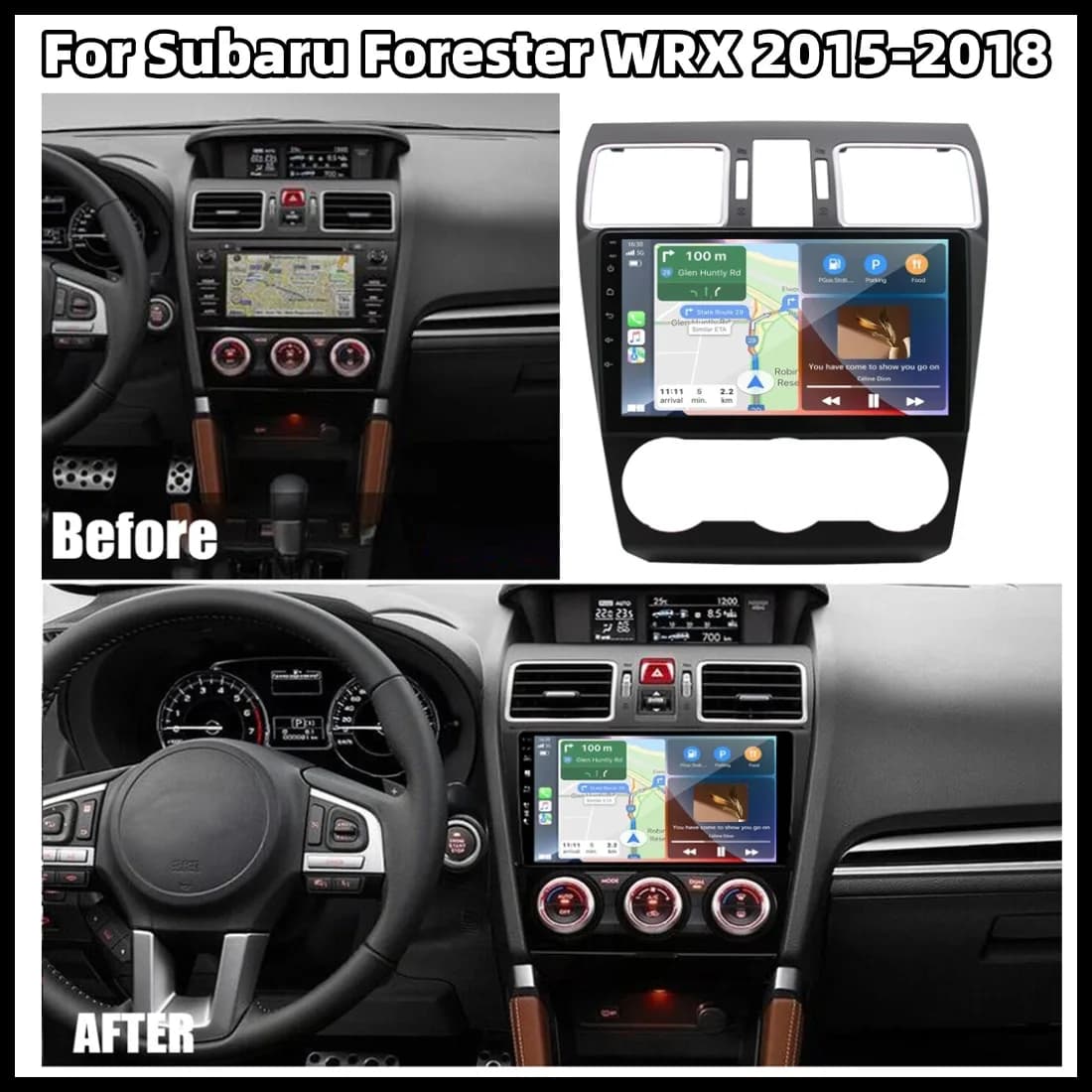 Autoradio 9 Pollici 2+32G con GPS per Subaru Forester WRX 2015-2018, Android 13, Carplay, Android Auto, Bluetooth