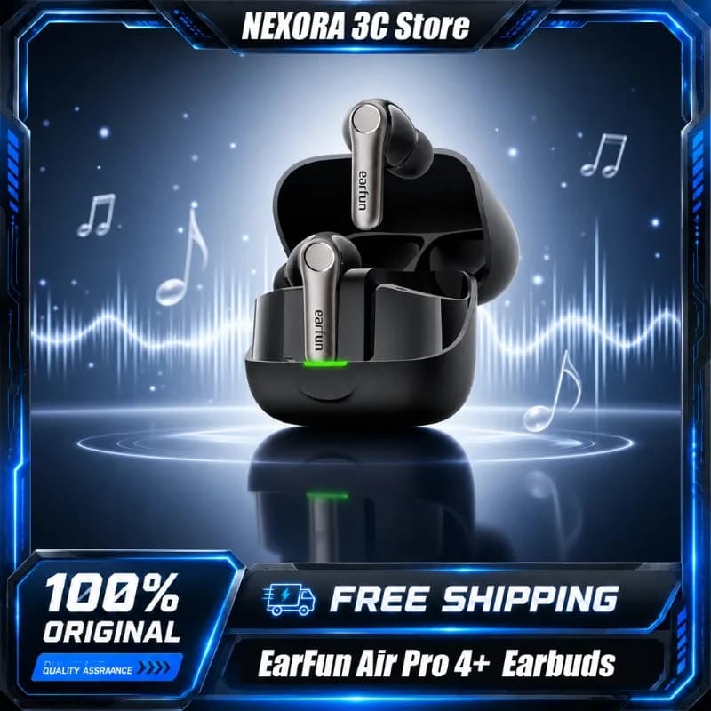 Auricolari Wireless EarFun Air Pro 4+ con Cancellazione Attiva del Rumore, Audio Hi-Res LDAC, Chiamate AI con 6 Microfoni, 54 Ore di Autonomia
