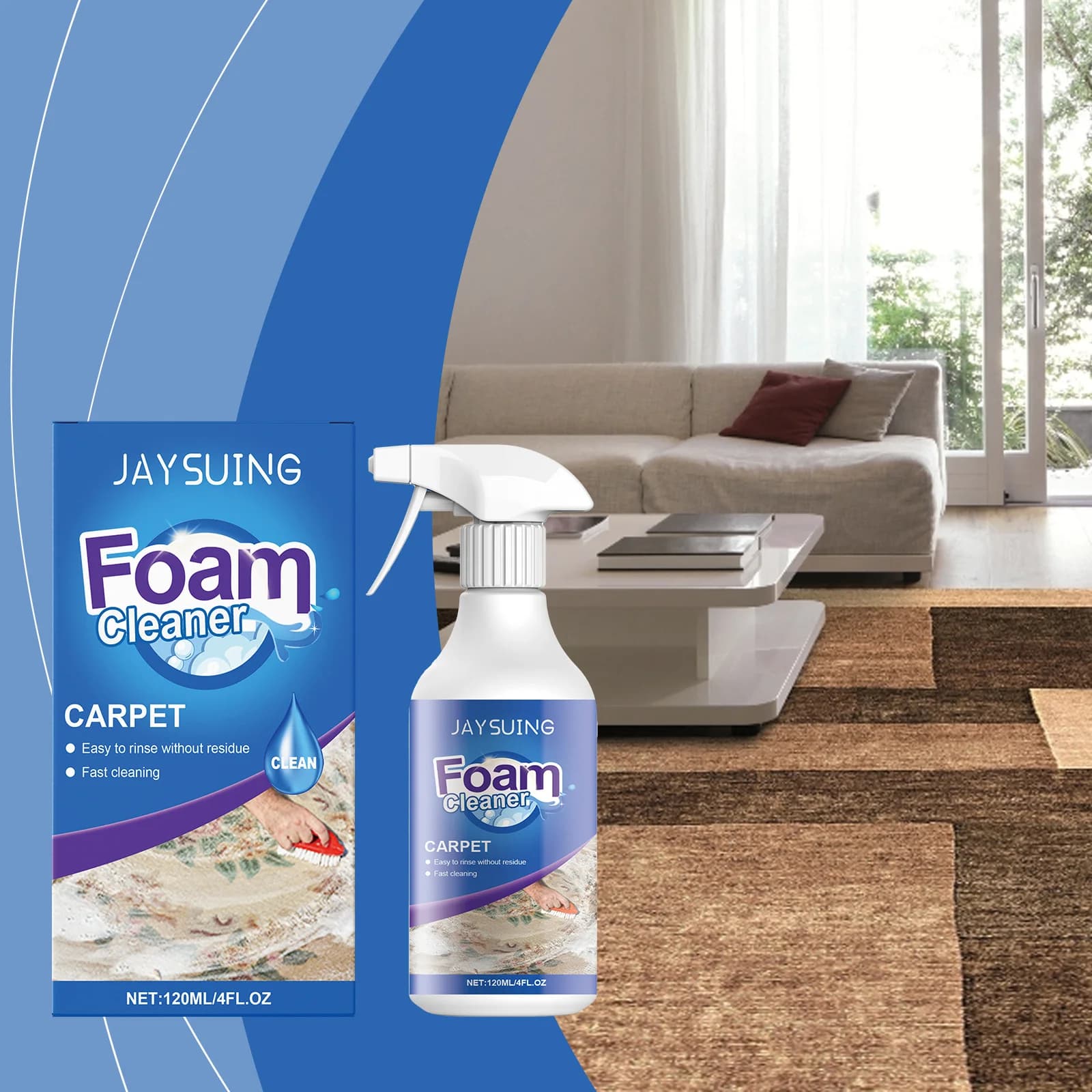 Detergente in schiuma per tappeti Elimina macchie ostinate Rimozione odori Tenda in tessuto per tappeti Soluzione detergente per tappeti multifunzionale