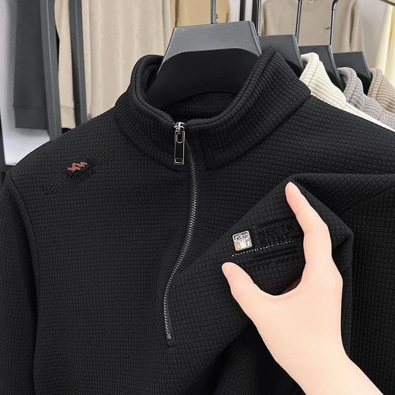 Men's Casual Hoodie Sweatshirt Half Zipper Workwear Durable Loose Fitting Base Layer Outerwear Anti-pilling Daily Wear