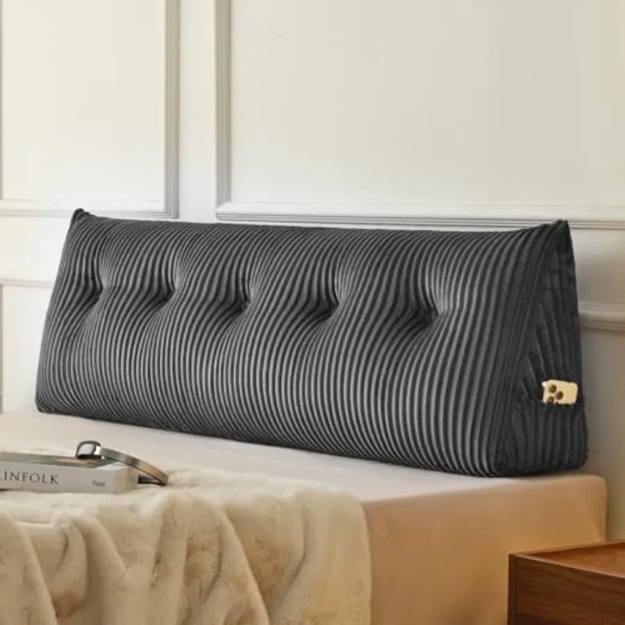 Cuscino triangolare ergonomico Queen Headboard Pillow per letto o divano, cuscino di supporto per la schiena per leggere o rilassarsi