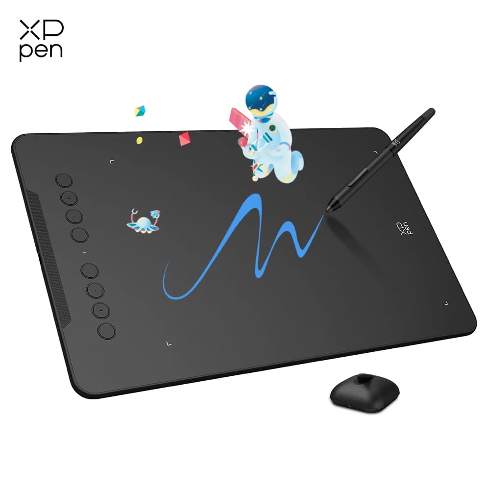 New XPPen Deco01V3 10 Inch Digital Graphic Tablet, 16384 Pressure Levels, 8 Quick Choice Keys for Android, Windows and Mac