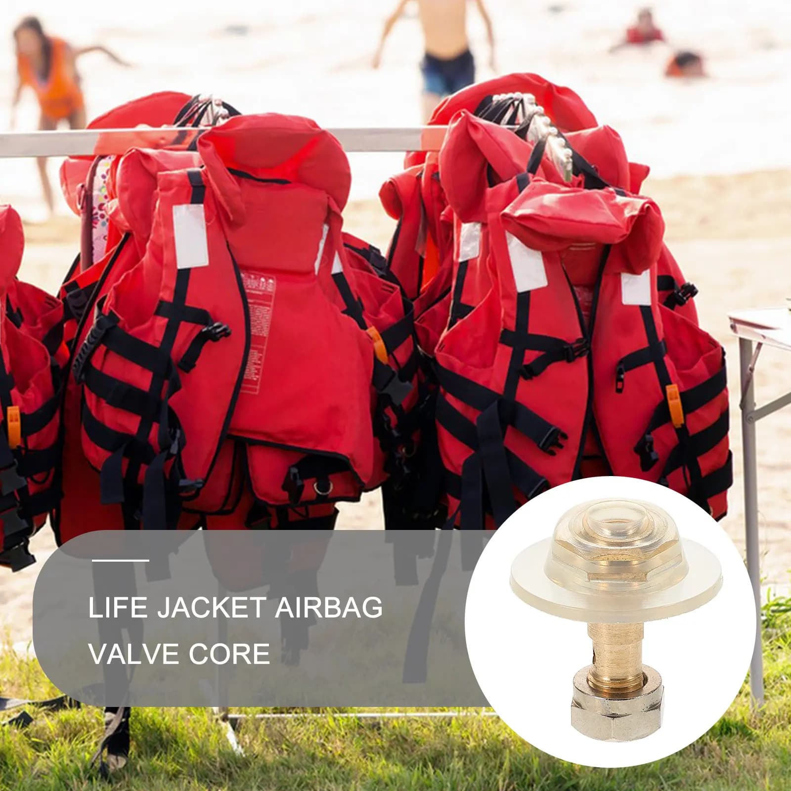 Valvola di ricambio con base in rame per giubbotti di salvataggio, accessorio per gonfiaggio, per riparazione tubo airbag di giubbotti di salvataggio gonfiabili, attrezzatura di sicurezza