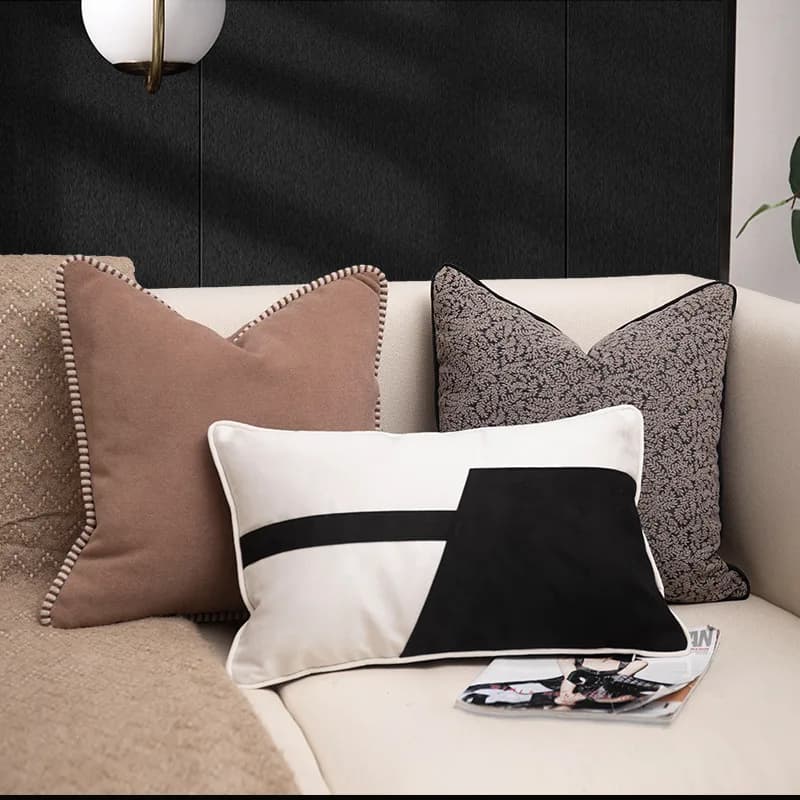 American Retro Brown Cushion Cover Decorative Cushions for Sofas Jacquard Luxury Pillow Cover Ornamental Pillows for Living Room