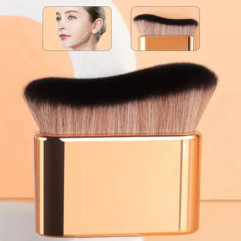 Multifunctional foundation brush with 1 piece wave pattern: soft nylon bristles for impeccable, compact and portable applications, suitable for