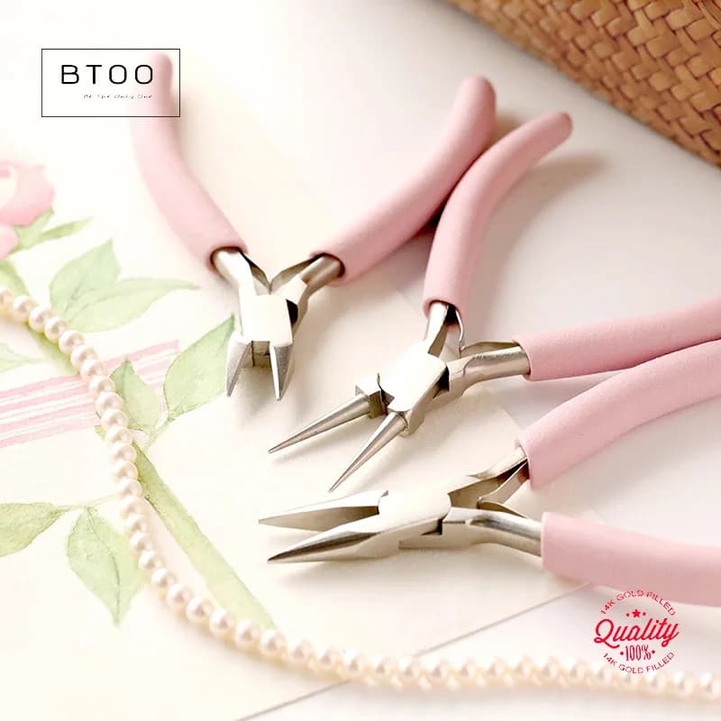 Set di pinze per gioielli, set di mini pinze da 4 pezzi Kit taglierina per lavoro manuale Strumento per gioielli per forniture per la creazione di gioielli Pinze per naso Pinze artigianali