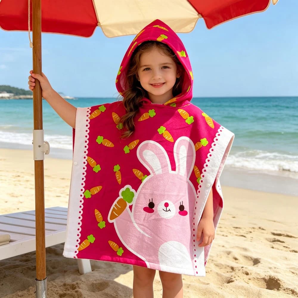 Asciugamano con Cappuccio per Bambini, Accappatoio Cartoon per Ragazzi, Asciugamano da Nuoto per Bambine, Coperta Avvolgente da Spiaggia con Unicorno