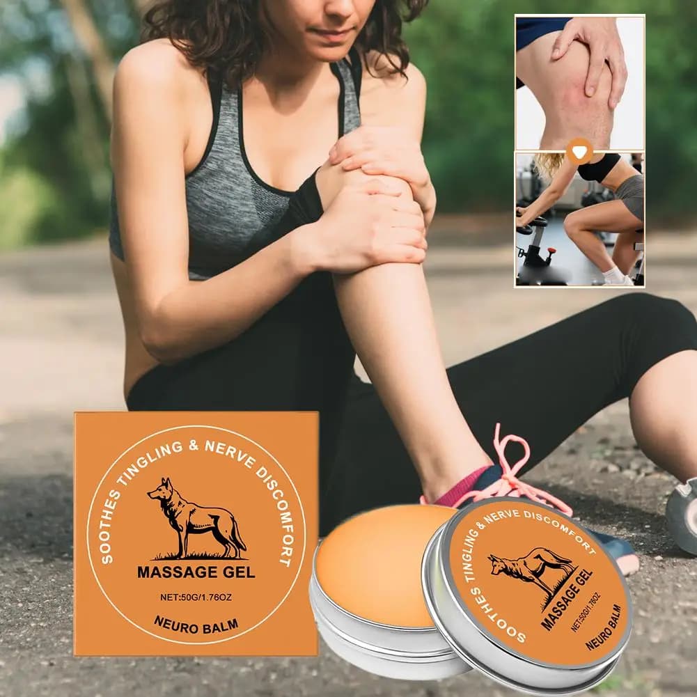 Gel Massaggio Lenitivo 50g per il Dolore Nervoso, Crema Idratante per Gambe, Ginocchia, Braccia e Corpo, Balsamo Neuro-Rilassante