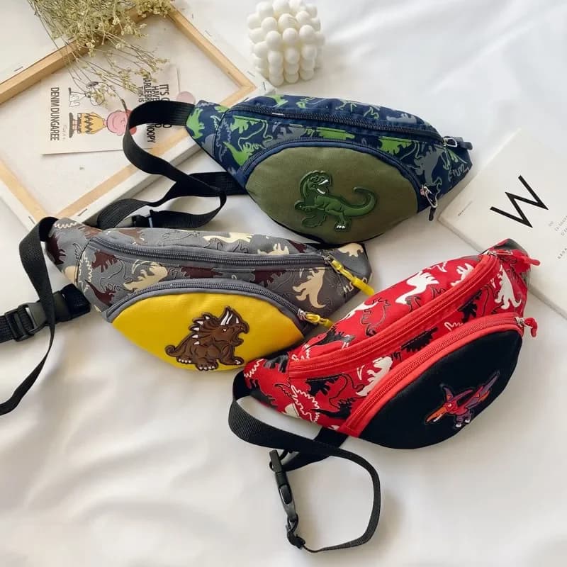 Cute Cartoon Dinosaur Storage Bags for Kids Phone auricolare Money Pouch Organizer Fashion Chest marsupio borsa da cintura per bambini