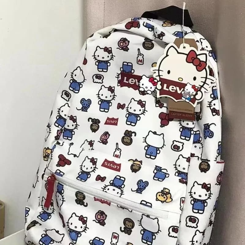 Zaino Anime 2026 Nuovo Sanrio Hello Kitty Kawaii Cartone Animato per Ragazze Adolescenti, Borsa Scuola Carina per Studentesse delle Scuole Superiori, Ragazza Adorabile