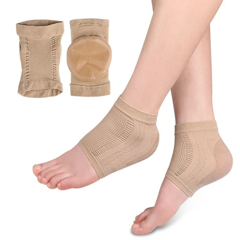 Upgraded High Elastic Silicone Ankle Socks Pair Compression Support Brace Breathable Protector for Sports Running Basketball