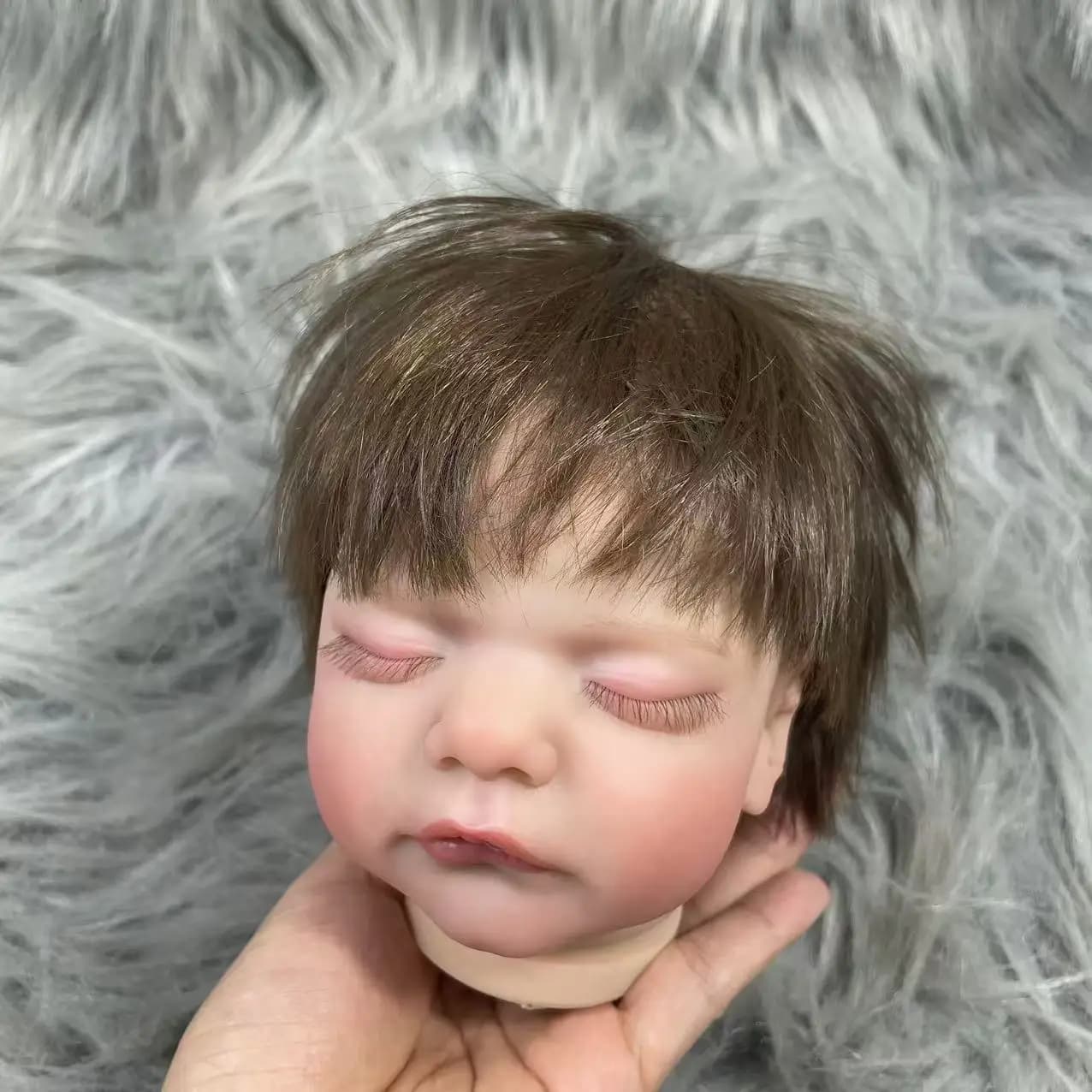 Kit per Bambole Reborn da 19 Pollici, Modello Sam con Capelli Trapiantati, Pelle Dipinta 3D Realistica, Vene Visibili, Stampo Fatto a Mano