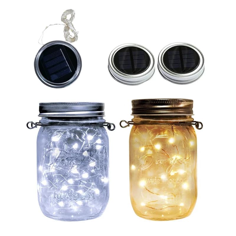 Fata decorativa solare Luce esterna impermeabile Controllo della luce Energia solare Vetro Luce decorativa Coperchio Accessori Lampada solare Perlina