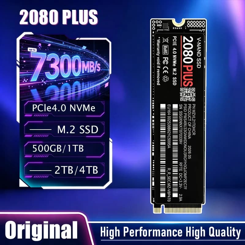 2080 PLUS NVMe M.2 2280 SSD PCIe 4.0 X4 500GB 1TB 2TB 4TB 7300MBs TLC 3D NAND storage for PS5 gaming desktop PC low power