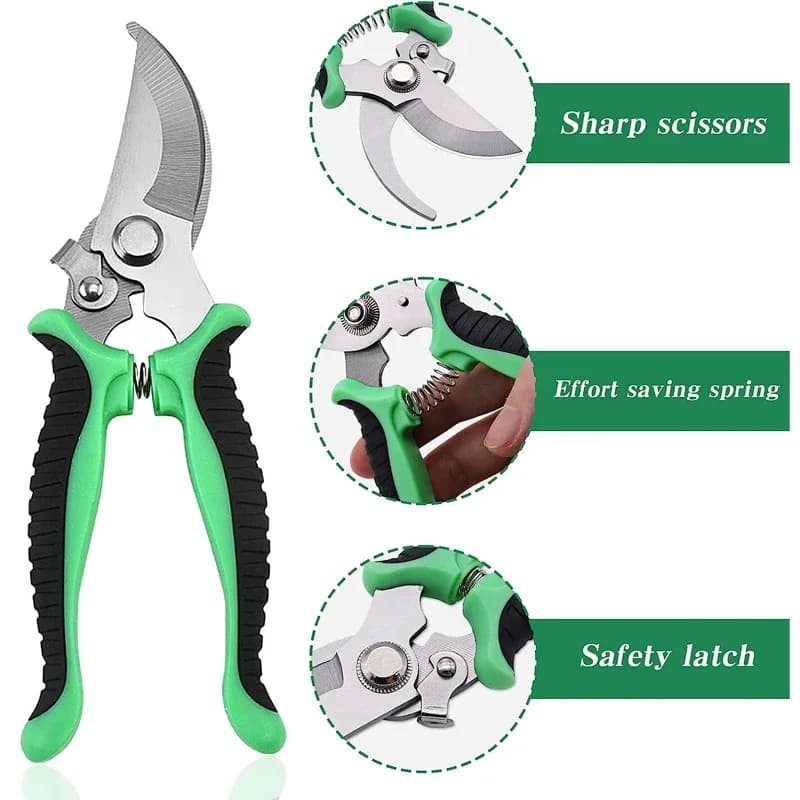 Professional Stainless Steel Gardening Shears Fruit Trees Plants Flowers Home Pruning Tools Hand Tools
