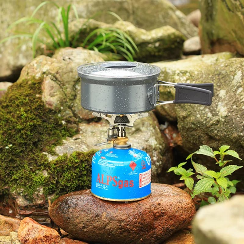 Bruciatore Portatile BRS-3 per Esterni, Pieghevole e Antivento, per Escursionismo, Picnic, BBQ, Campeggio, Fornello a Gas 1940W ad Alta Potenza