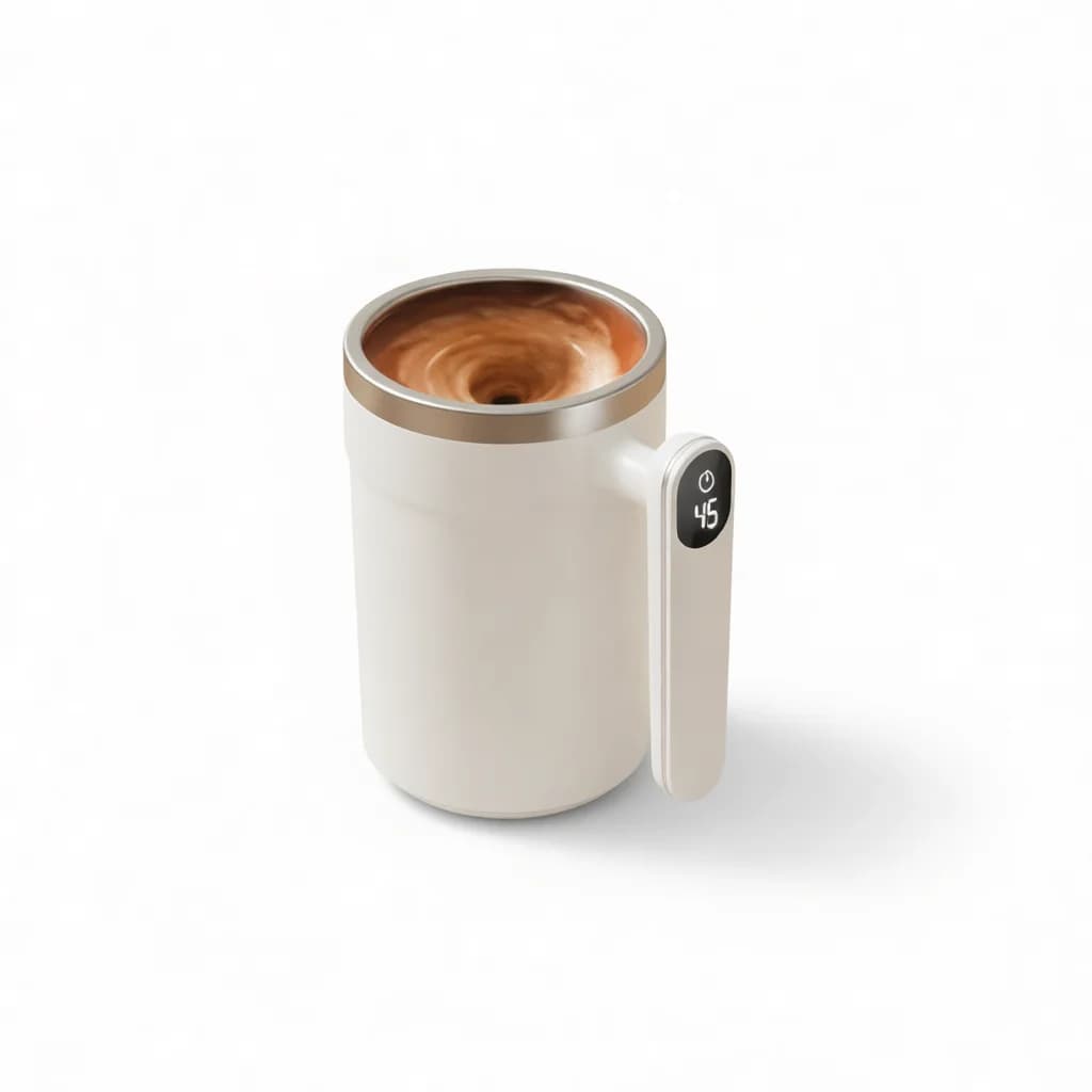 Automatic Magnetic Stirring Cup Digital Display Coffee Mug Portable Stainless Steel Self Mixing Milk Protein Powder Blender