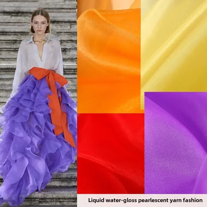 Tessuto a rete crittografato con luce d'acqua liquida per la decorazione del layout della scena da cucire, tessuto di design per abiti da sposa al metro