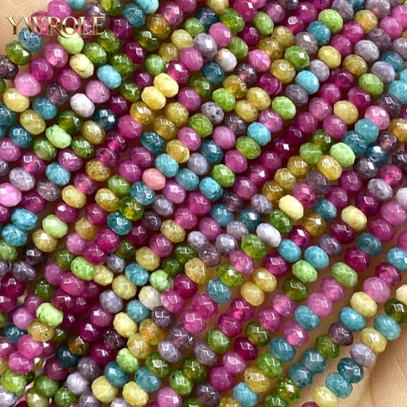 3x4mm natural chalcedonyal tormaline, for jewelry creation and DIY accessories for bracelets