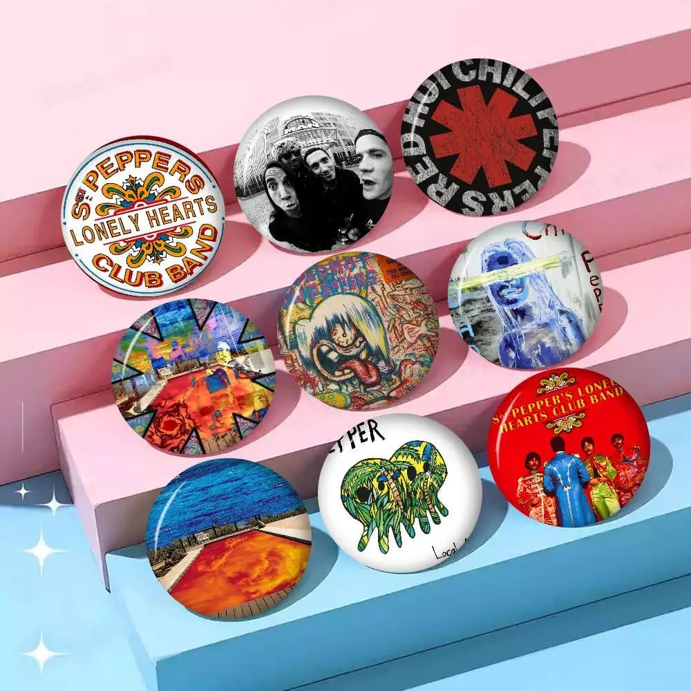 Anime Brooches Cute Cartoon Badge Jacket Jeans Lapel Pin Gift Accessorie Red Hot Chili P-Peppers Band logo