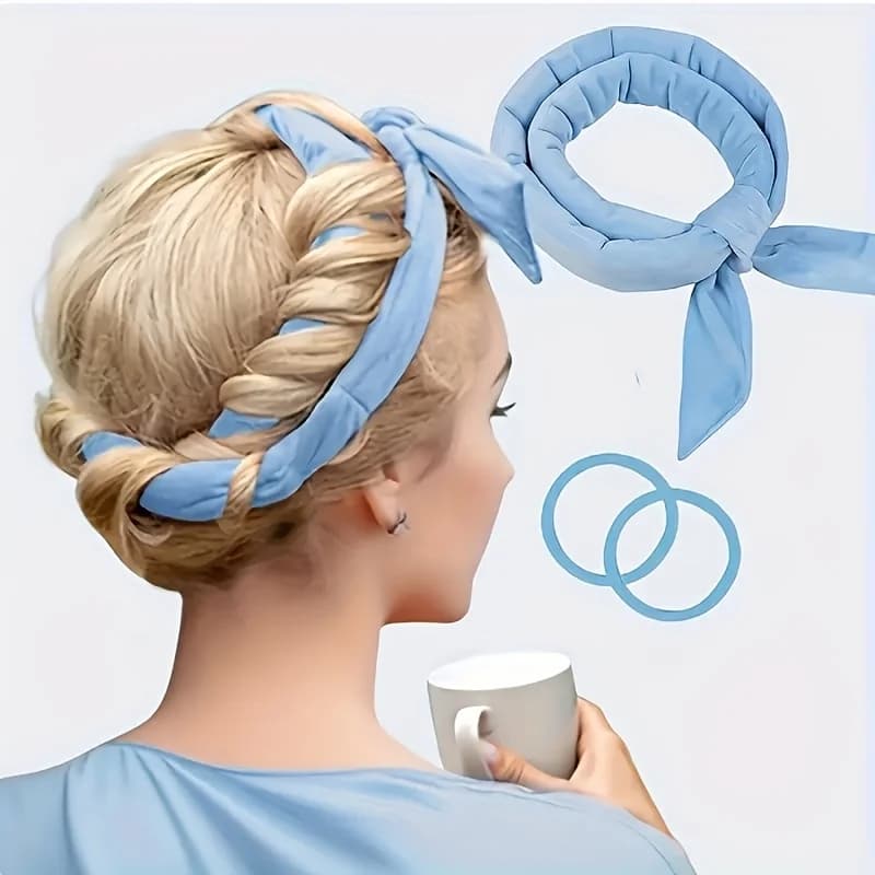 1 piece of hair curlers without heat, suitable for women, curler wand without heat with elastic for hair, curler ribbon to wear during sleep, delicate tool for styling diy, suitable for natural and soft waves, suitable for curly hair.