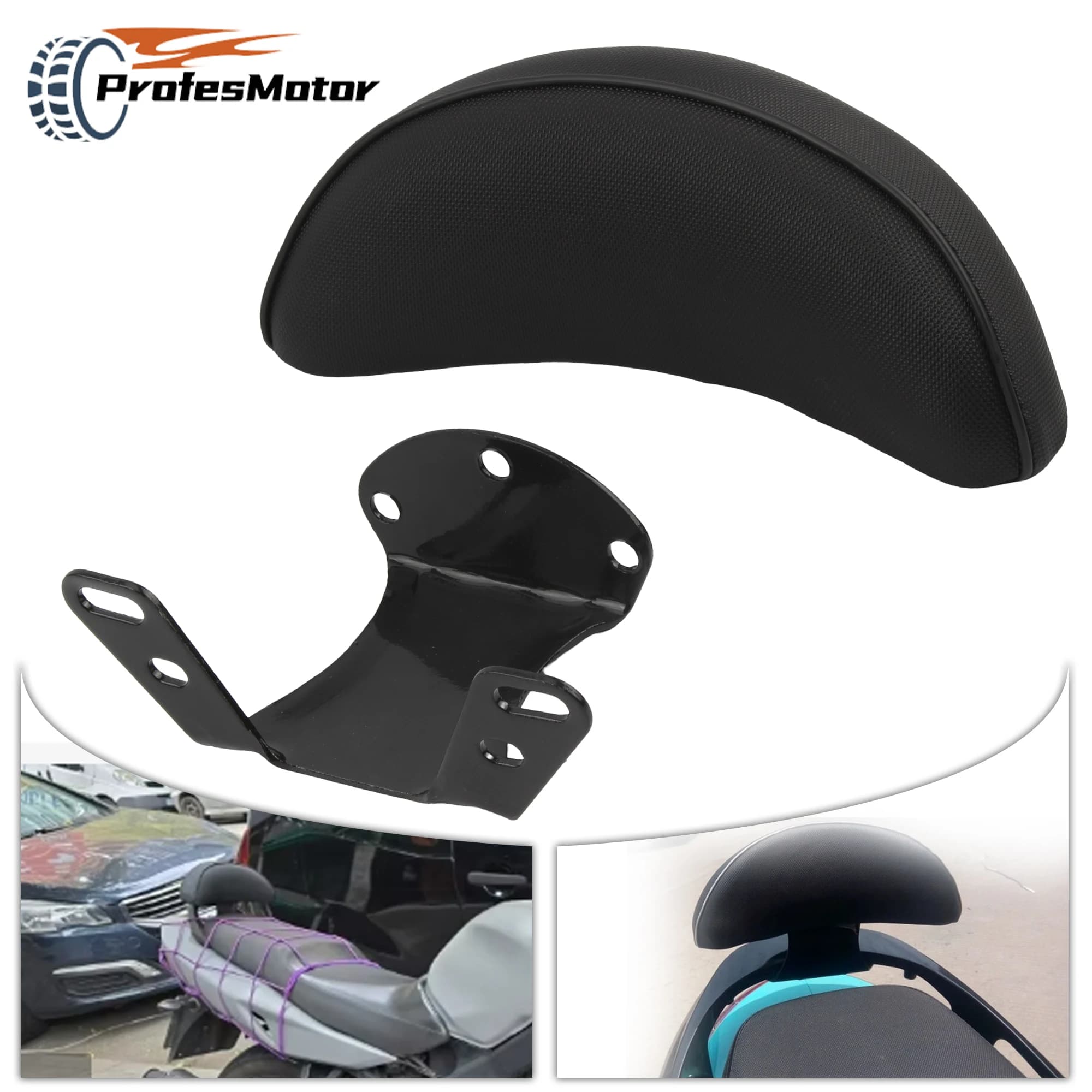 Schienale posteriore in gomma per moto per Harley Honda Suzuki Kawasaki Yamaha Scooter Cafe Racer Bici elettrica Parte modificata universale