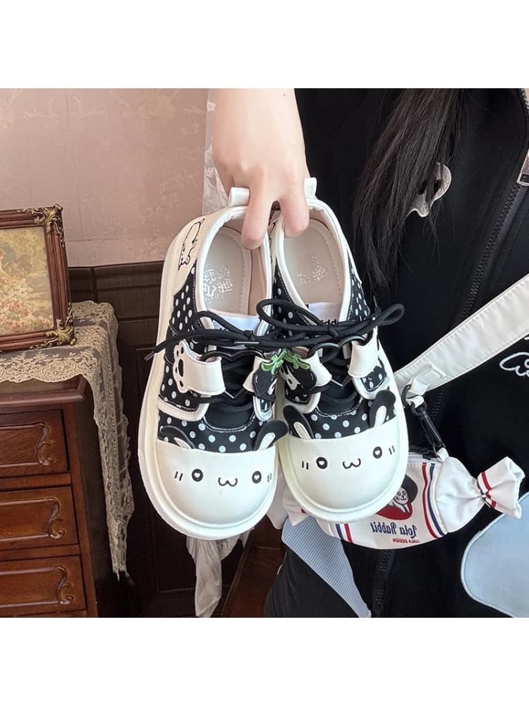 Scarpe sportive da studentessa originali Lolita Party Rabbit con fondo spesso e fondo piatto Lo scarpe da corsa casual