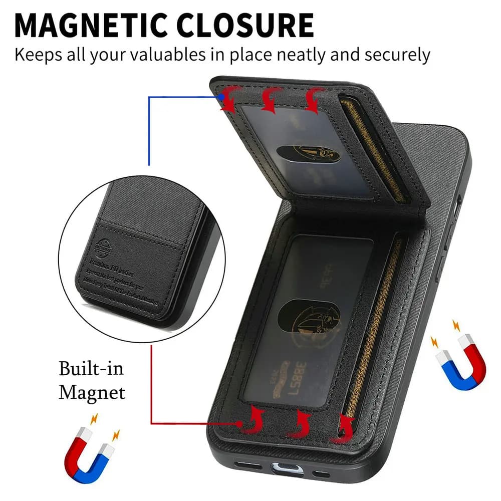Custodia per OnePlus 15 13 15R in Pelle con Protezione RFID, Cover Magnetica per OnePlus 13R, One Plus 15R, Ace 5 6 T, OnePlus15