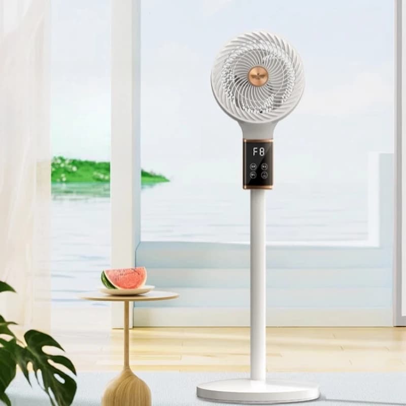 Ventilatore elettrico Ventilatore per la circolazione dell'aria domestica Voce intelligente Ventilatori da pavimento Piccola testa vibrante silenziosa Verticale