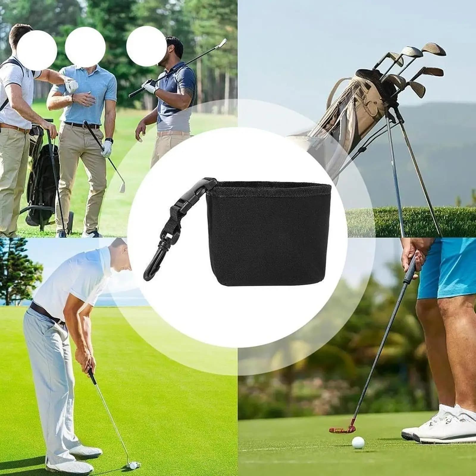 Borsa per la Pulizia di Mazze e Palline da Golf, Tasca Multiuso per Lavaggio Palline, Facile da Trasportare, Rivestimento Impermeabile, Regalo per Uomini e Donne