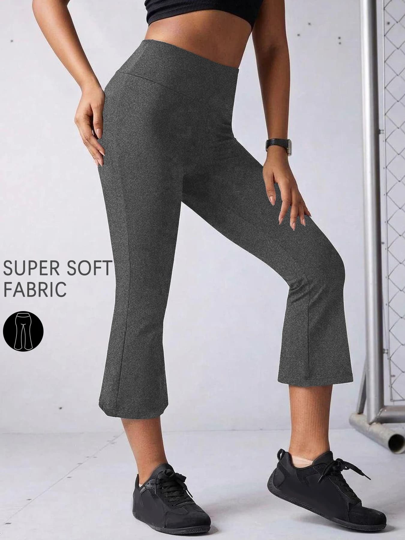 Pantaloni capri a vita alta da donna, leggings a gamba larga super morbidi con controllo della pancia, leggings sportivi per allenamento, corsa e yoga
