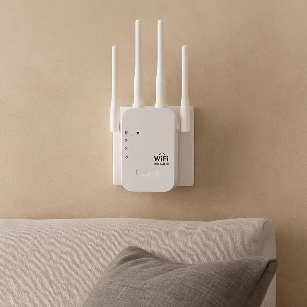 Ripetitore WiFi a 4 Antenne, Estensore WiFi Dual Band ad Alta Velocità, Dissipazione del Calore, Amplificatore di Rete Stabile per Streaming
