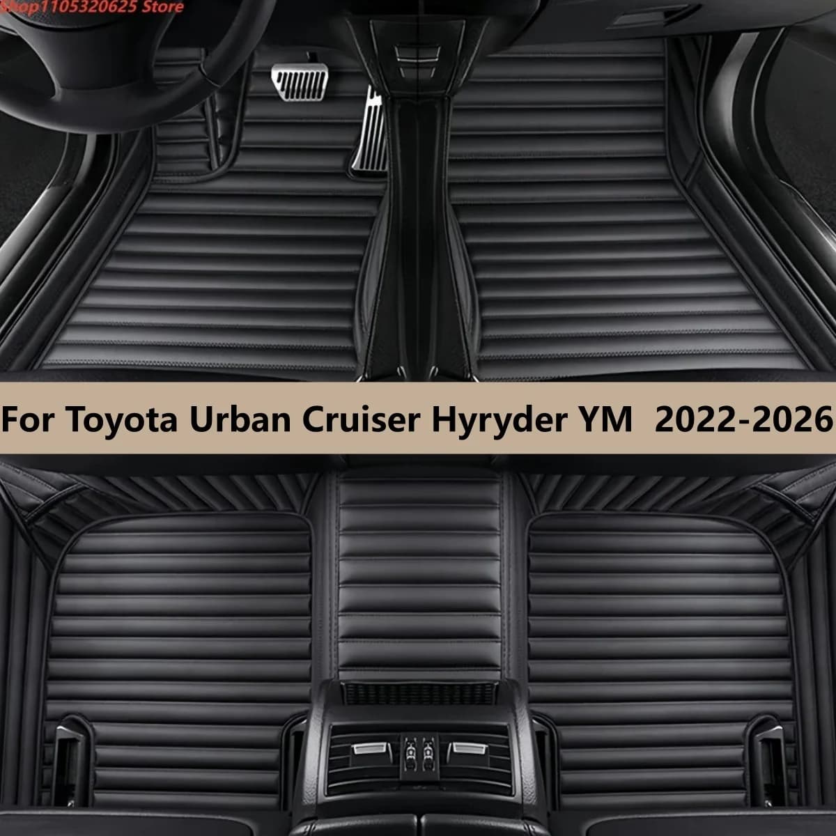 Tappetini Auto in Pelle per Toyota Urban Cruiser Hyryder YM 2022 2023 2024 2025 2026, Tappeti Protettivi per Pavimento Auto