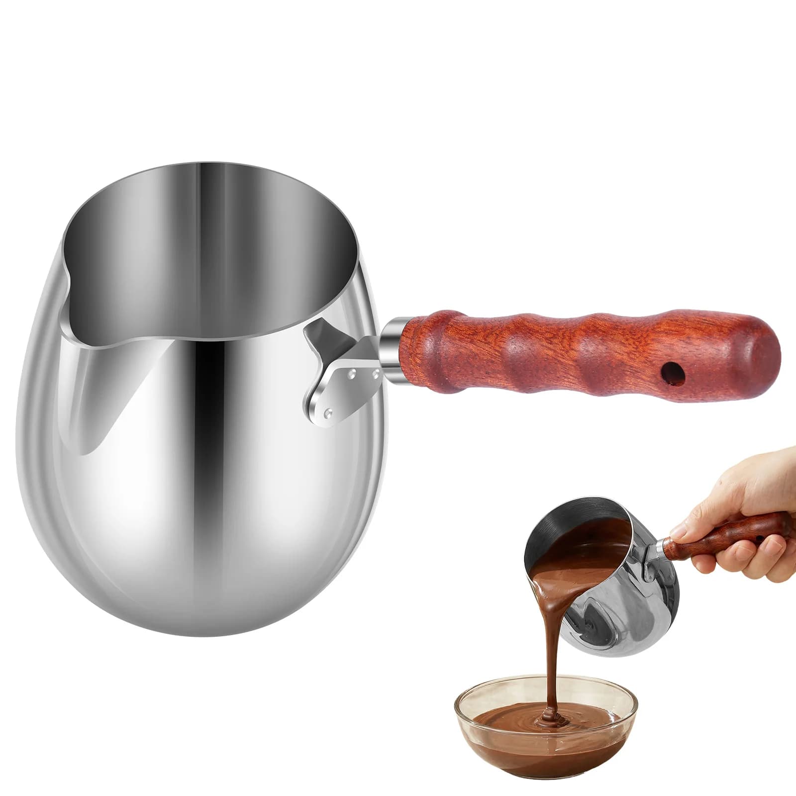 Caffettiera Turca con Manico Resistente al Calore, Ideale per Ristoranti, Campeggio, Casa e Caffetterie